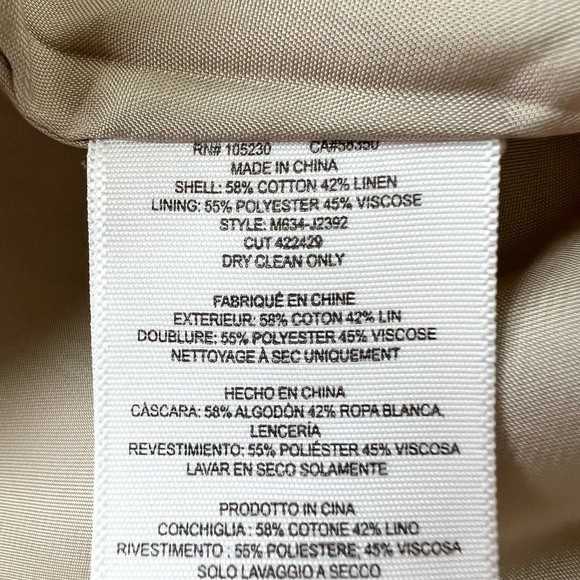 Joie Cotton Linen Tan Trench Coat L Jacket - Picture 6 of 11